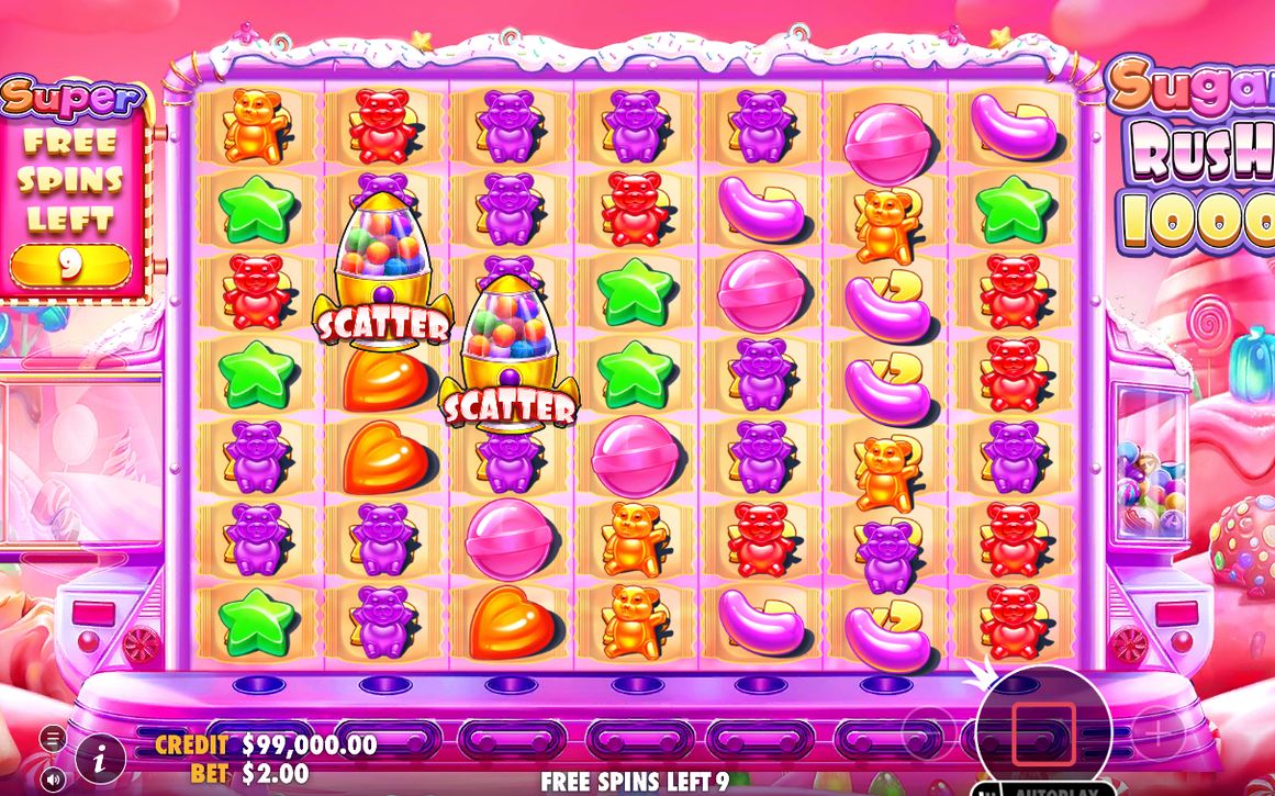 Fler snurrar i free spins med scatter-symboler synliga